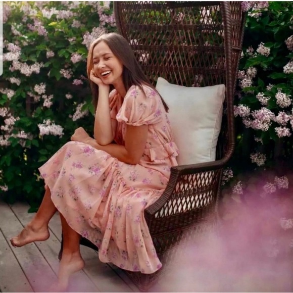 LOVE SHACK FANCY Target pink midi floral dress NWT - Picture 4 of 10